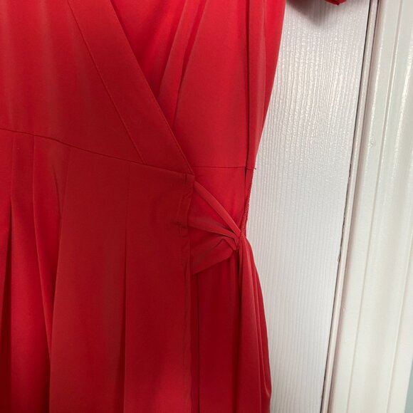Tristan Red Fit & Flare Puff Sleeve Wrap Dress – Size S/P - Picture 4 of 10